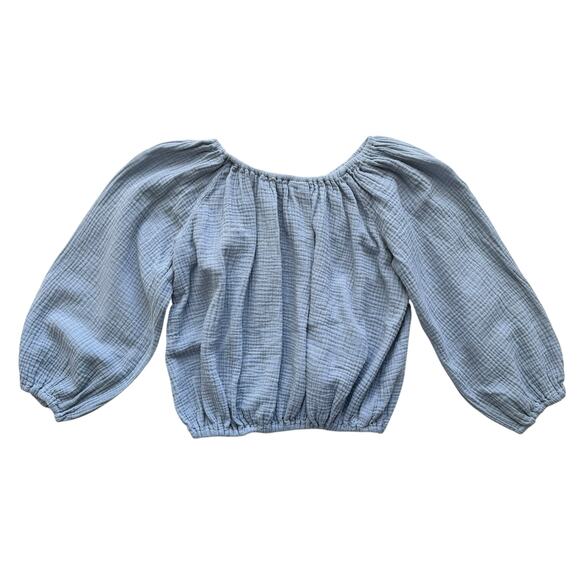 Alice + Ames Blue Muslin Top Size 10 - Picture 3 of 5